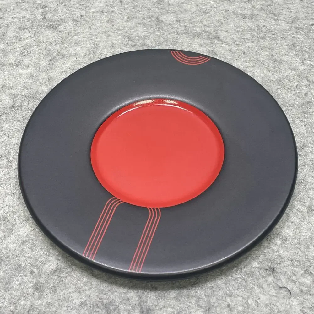 IKEA Record Coffee Cup Saucer Black & Red 7